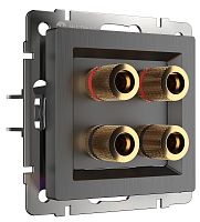 Розетка аудио без рамки Werkel 2-м. графит рифленый картинка